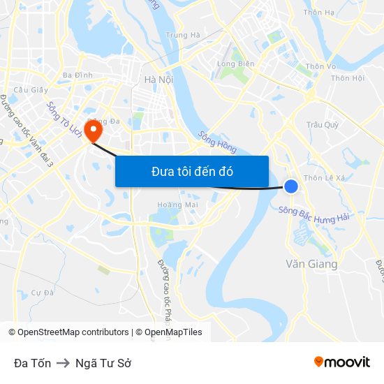 Đa Tốn to Ngã Tư Sở map