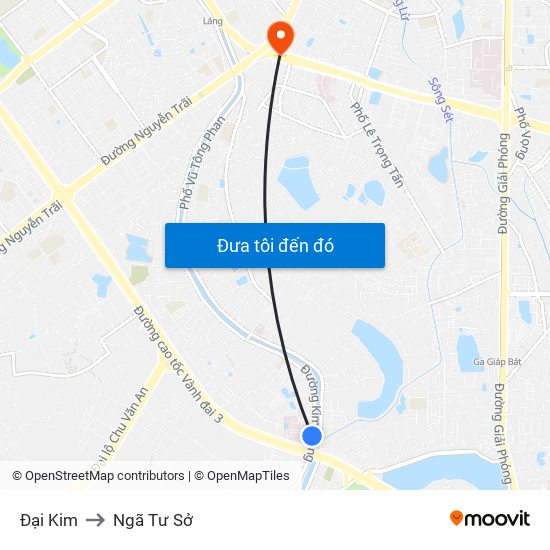 Đại Kim to Ngã Tư Sở map