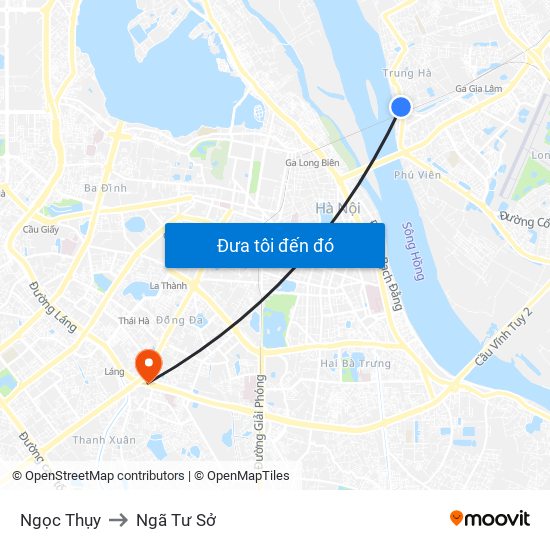 Ngọc Thụy to Ngã Tư Sở map