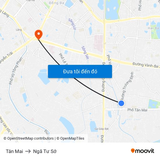 Tân Mai to Ngã Tư Sở map