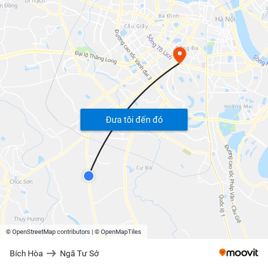 Bích Hòa to Ngã Tư Sở map