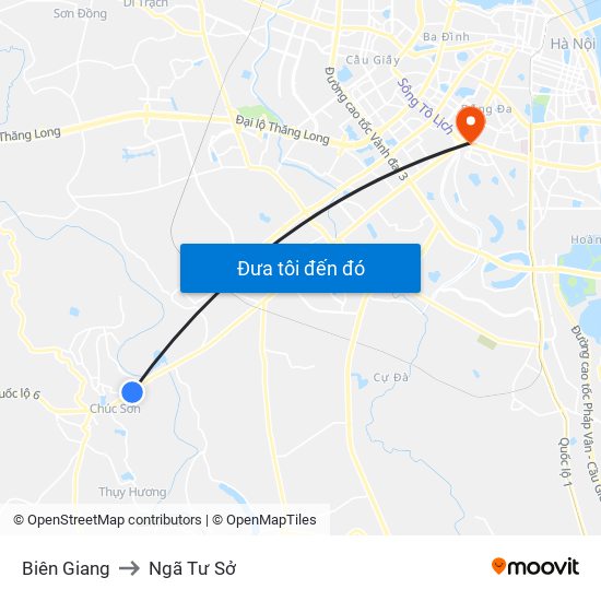 Biên Giang to Ngã Tư Sở map