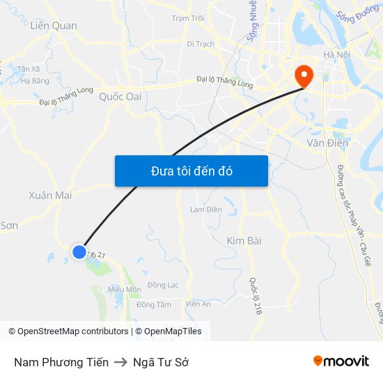 Nam Phương Tiến to Ngã Tư Sở map