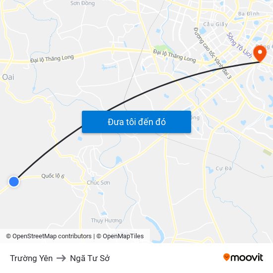 Trường Yên to Ngã Tư Sở map