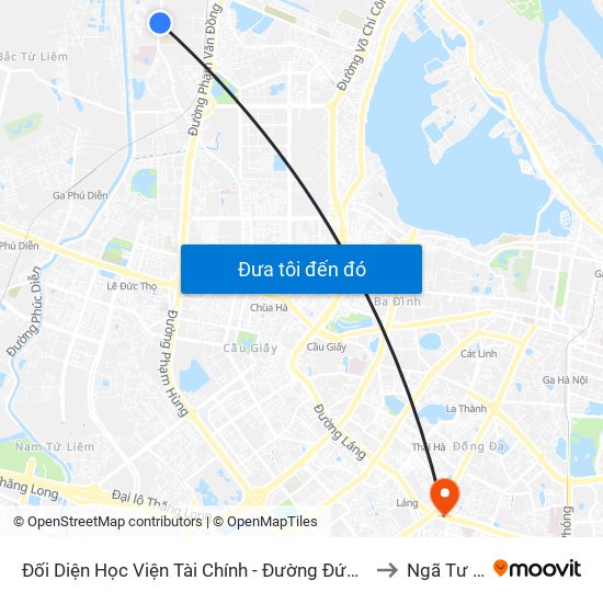 Đối Diện Học Viện Tài Chính - Đường Đức Thắng to Ngã Tư Sở map