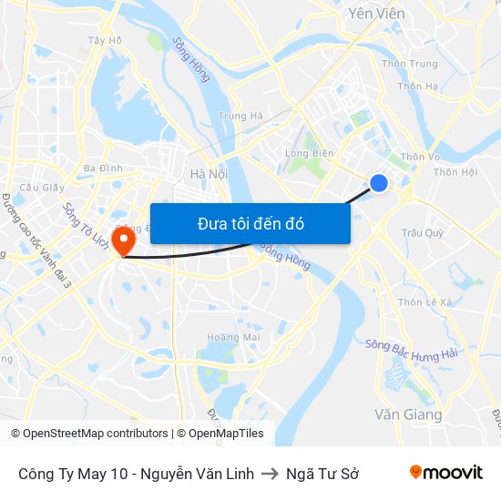 Công Ty May 10 - Nguyễn Văn Linh to Ngã Tư Sở map