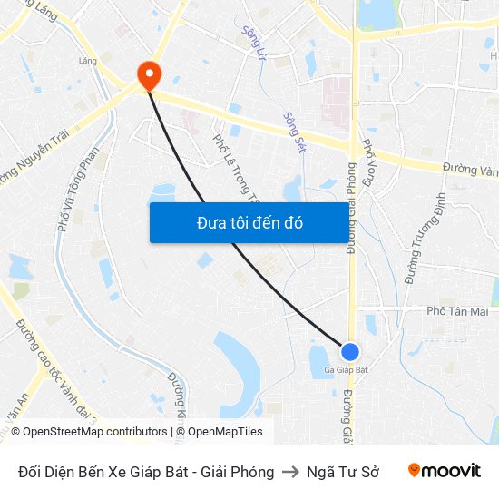 Đối Diện Bến Xe Giáp Bát - Giải Phóng to Ngã Tư Sở map