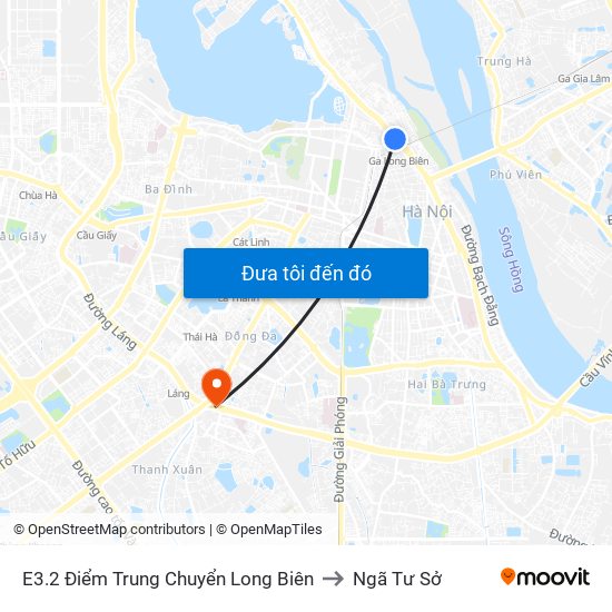 E3.2 Điểm Trung Chuyển Long Biên to Ngã Tư Sở map