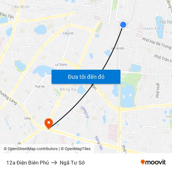 12a Điện Biên Phủ to Ngã Tư Sở map