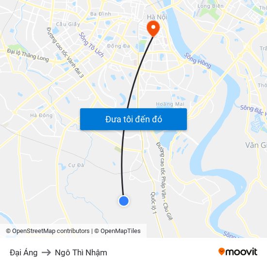 Đại Áng to Ngô Thì Nhậm map