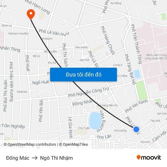 Đống Mác to Ngô Thì Nhậm map