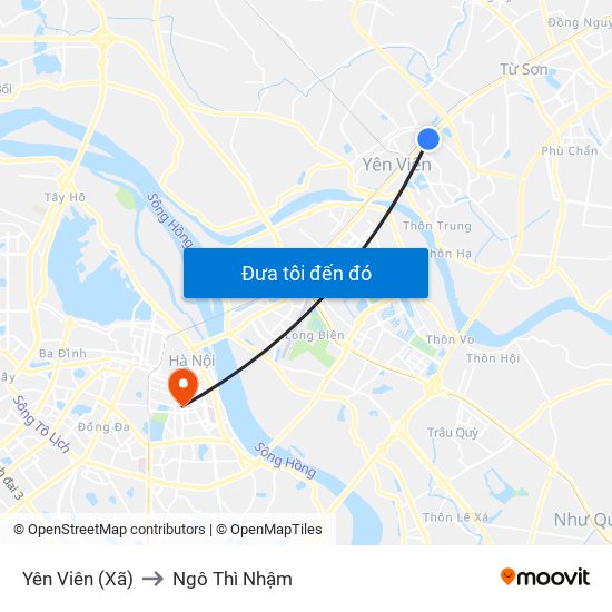 Yên Viên (Xã) to Ngô Thì Nhậm map