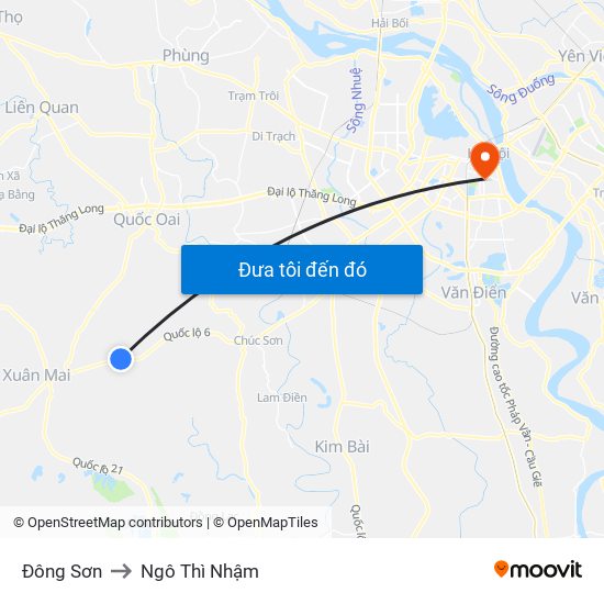 Đông Sơn to Ngô Thì Nhậm map