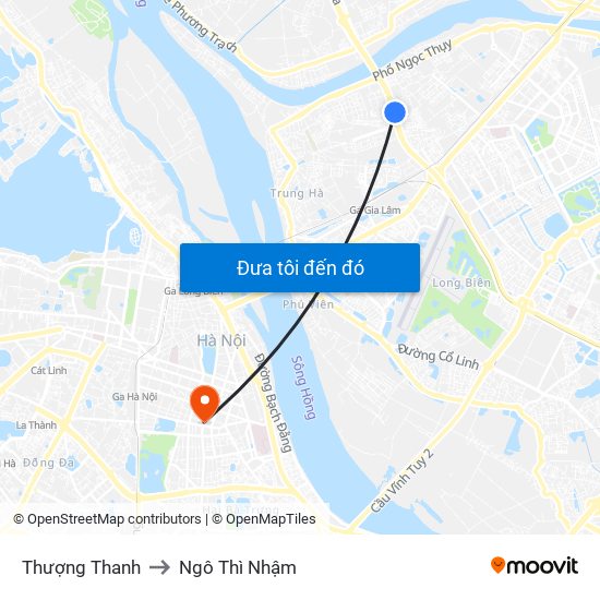 Thượng Thanh to Ngô Thì Nhậm map