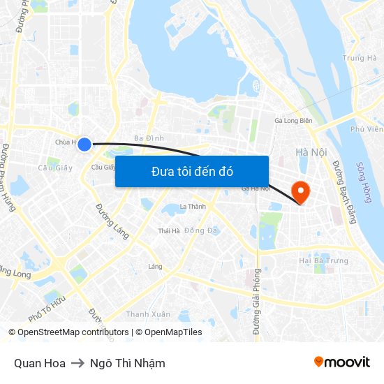 Quan Hoa to Ngô Thì Nhậm map