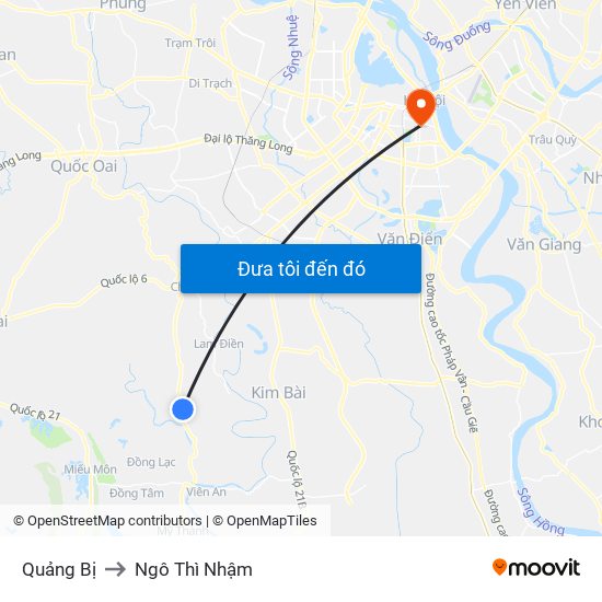 Quảng Bị to Ngô Thì Nhậm map