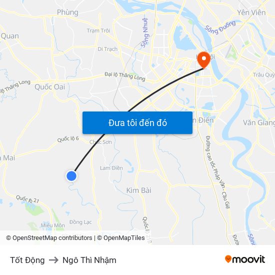 Tốt Động to Ngô Thì Nhậm map
