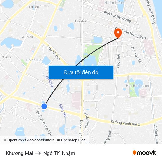 Khương Mai to Ngô Thì Nhậm map