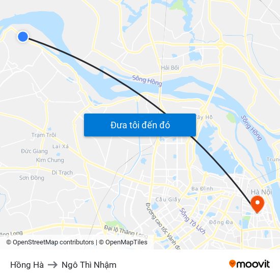 Hồng Hà to Ngô Thì Nhậm map