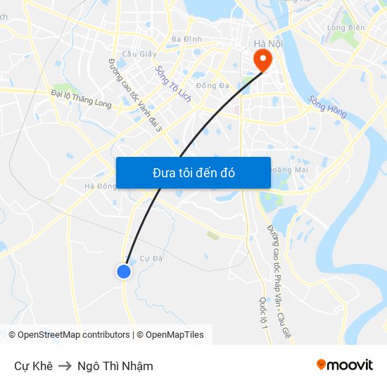 Cự Khê to Ngô Thì Nhậm map