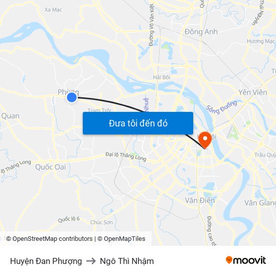 Huyện Đan Phượng to Ngô Thì Nhậm map