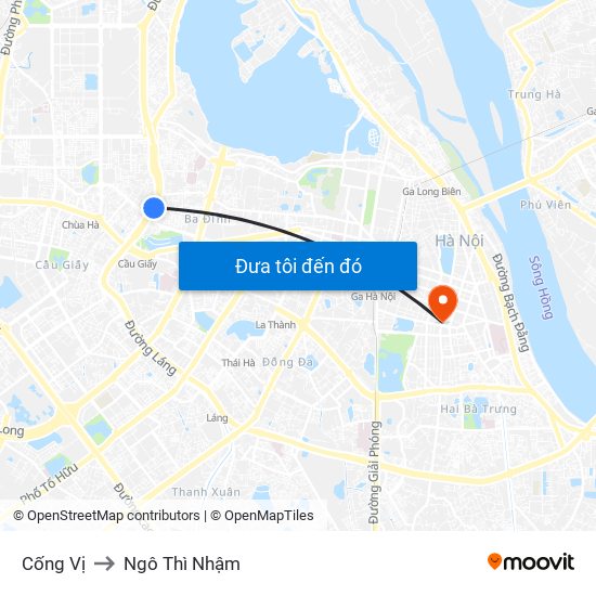 Cống Vị to Ngô Thì Nhậm map