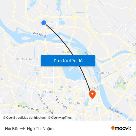 Hải Bối to Ngô Thì Nhậm map