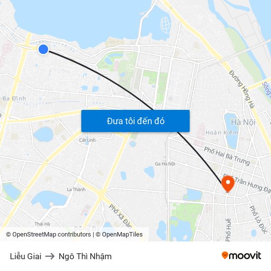 Liễu Giai to Ngô Thì Nhậm map