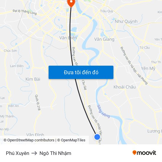 Phú Xuyên to Ngô Thì Nhậm map