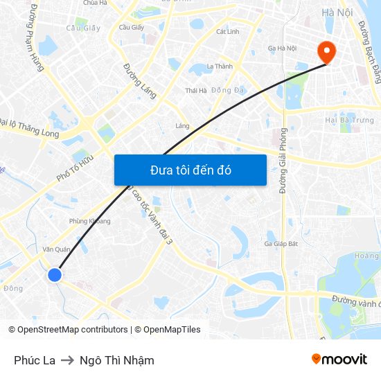 Phúc La to Ngô Thì Nhậm map