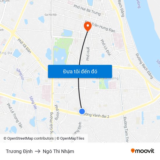 Trương Định to Ngô Thì Nhậm map