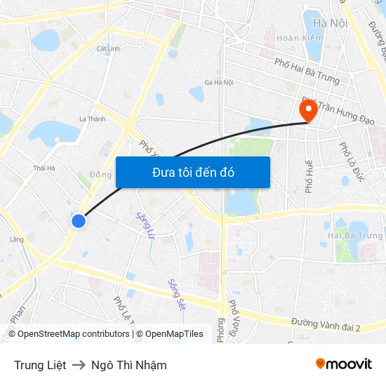 Trung Liệt to Ngô Thì Nhậm map