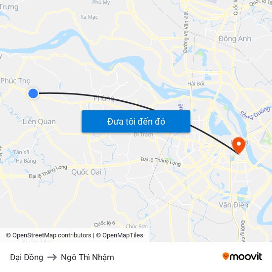 Đại Đồng to Ngô Thì Nhậm map