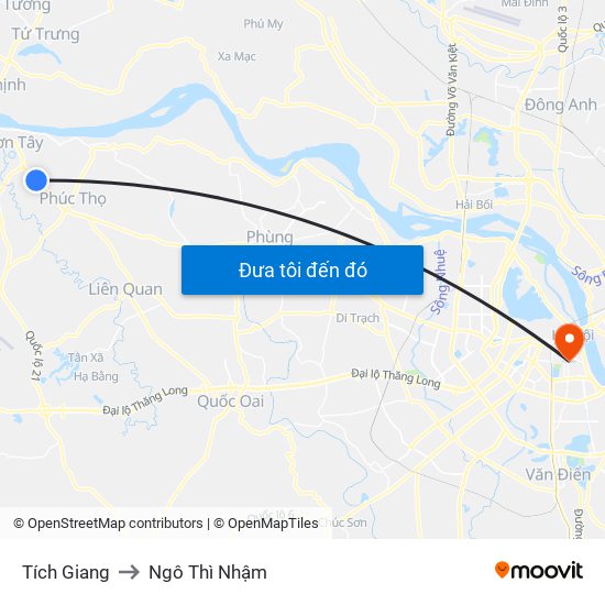 Tích Giang to Ngô Thì Nhậm map