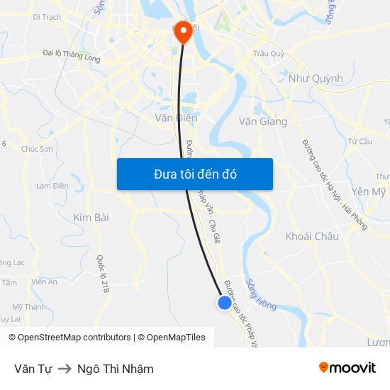 Văn Tự to Ngô Thì Nhậm map