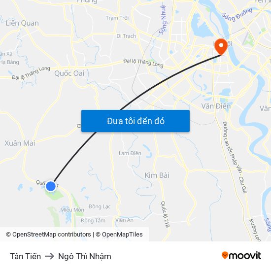 Tân Tiến to Ngô Thì Nhậm map