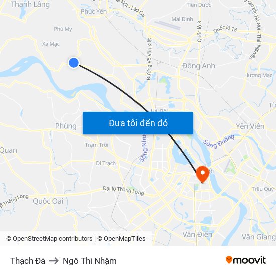 Thạch Đà to Ngô Thì Nhậm map
