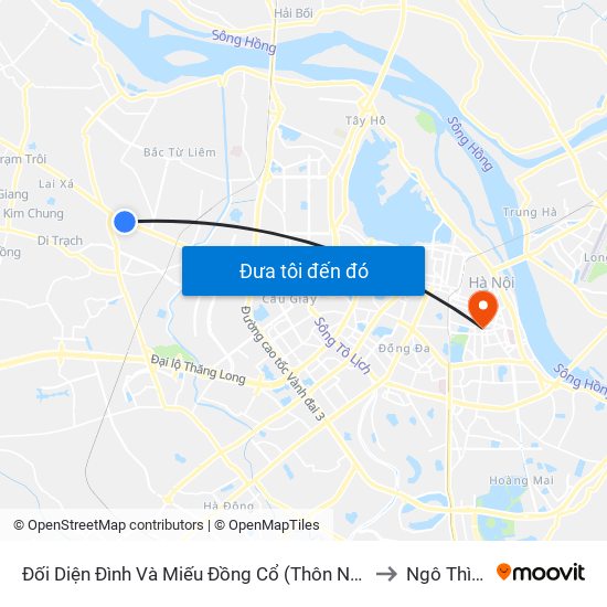 Đối Diện Đình Và Miếu Đồng Cổ (Thôn Nguyên Xá) - Đường 32 to Ngô Thì Nhậm map