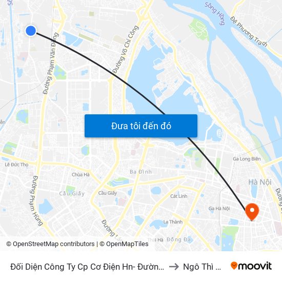 Đối Diện Công Ty Cp Cơ Điện Hn- Đường Đức Thắng to Ngô Thì Nhậm map