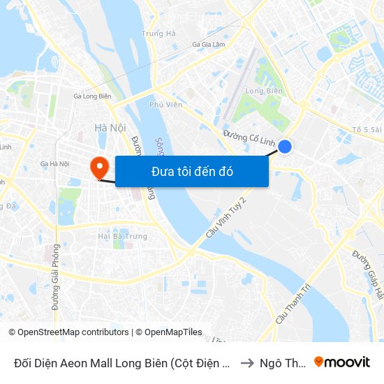 Đối Diện Aeon Mall Long Biên (Cột Điện T4a/2a-B Đường Cổ Linh) to Ngô Thì Nhậm map