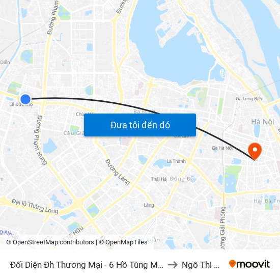 Đối Diện Đh Thương Mại - 6 Hồ Tùng Mậu (Cột Sau) to Ngô Thì Nhậm map