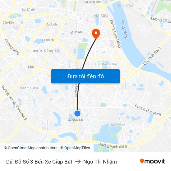 Dải Đỗ Số 3 Bến Xe Giáp Bát to Ngô Thì Nhậm map