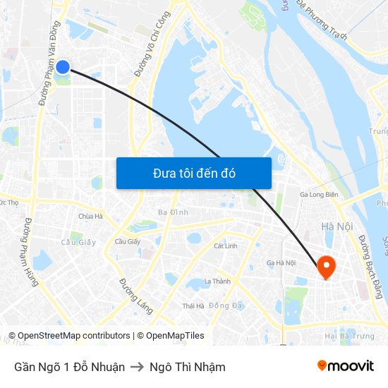 Gần Ngõ 1 Đỗ Nhuận to Ngô Thì Nhậm map