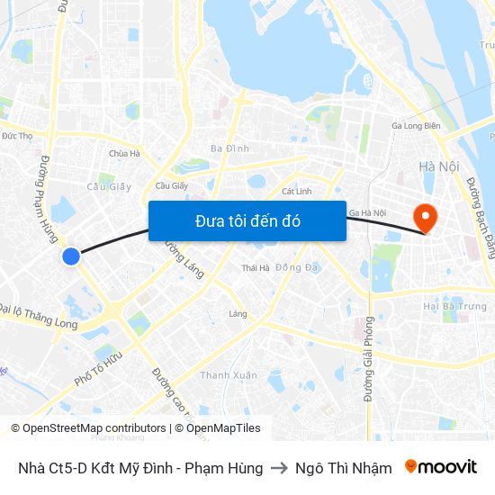 Nhà Ct5-D Kđt Mỹ Đình - Phạm Hùng to Ngô Thì Nhậm map