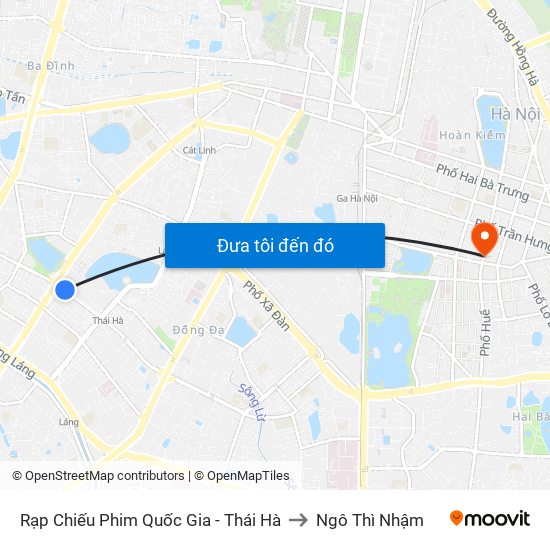 Rạp Chiếu Phim Quốc Gia - Thái Hà to Ngô Thì Nhậm map