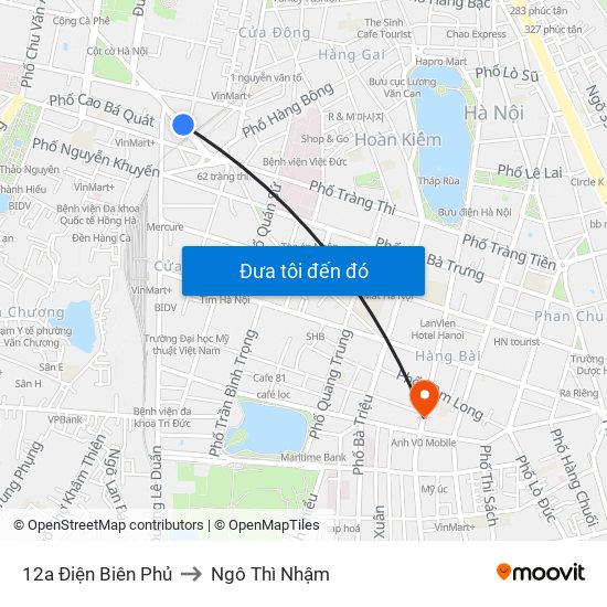 12a Điện Biên Phủ to Ngô Thì Nhậm map