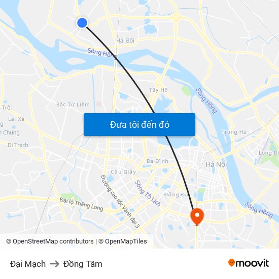 Đại Mạch to Đồng Tâm map