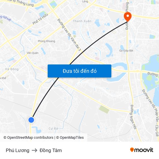 Phú Lương to Đồng Tâm map