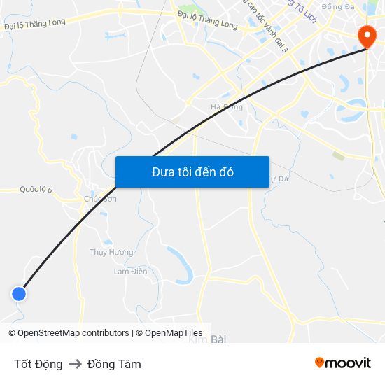 Tốt Động to Đồng Tâm map