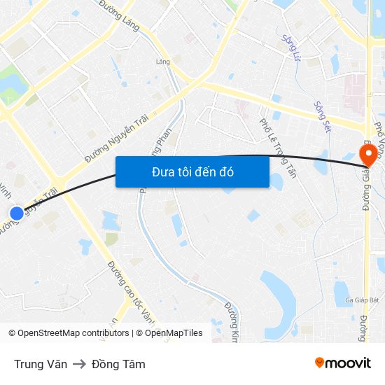 Trung Văn to Đồng Tâm map